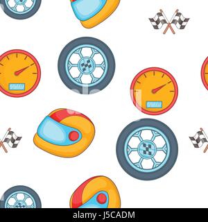 Racing elements pattern. Cartoon illustration of racing elements vector pattern for web Stock Vector