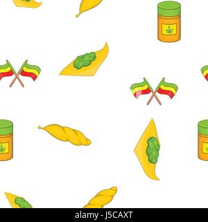 Cannabis pattern. Cartoon illustration of cannabis vector pattern for web Stock Vector