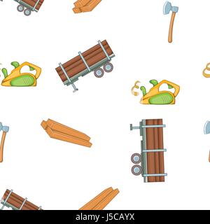 Timber elements pattern. Cartoon illustration of timber elements vector pattern for web Stock Vector