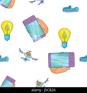Innovative gadgets pattern. Cartoon illustration of innovative gadgets vector pattern for web Stock Vector