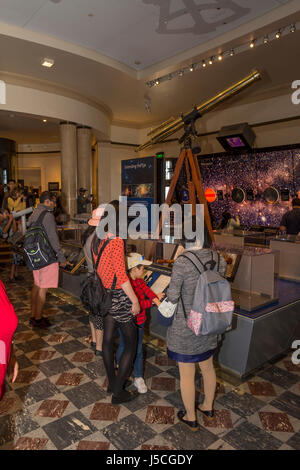 Exhibits inside the Griffith Observatory, Griffith Park, Los Angeles ...