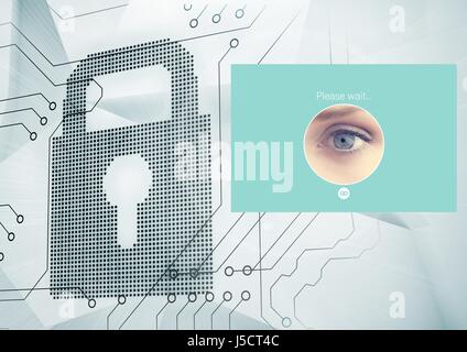Digital composite of Identity Verify security App Interface Stock Photo
