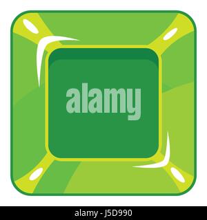 Square green button icon. Cartoon illustration of square green button vector icon for web Stock Vector