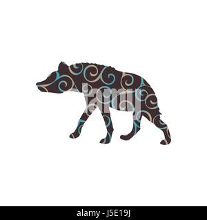 Hyena predator color silhouette animal Stock Vector