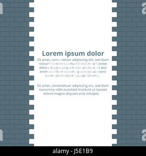 Broken brick wall with place for text. Vector illustration Stock Vector