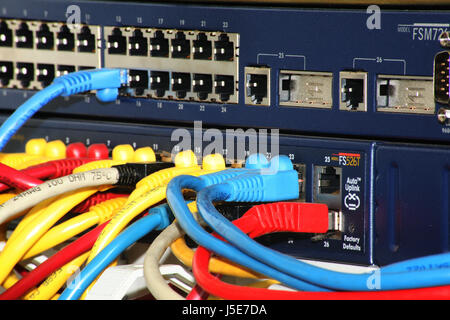 plug router lan cable current conduction internet www worldwideweb net web Stock Photo