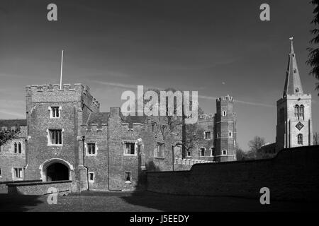 Buckden Towers also known as Buckden Palace, is a 12th-century fortified manor house, Buckden village, Cambridgeshire, England, UK Stock Photo