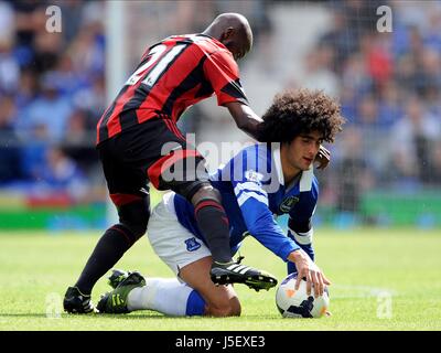 YOUSSUF MULUMBU & MAROUANE FEL EVERTON V WEST BROMWICH ALBION GOODISON PARK LIVERPOOL ENGLAND 24 August 2013 Stock Photo