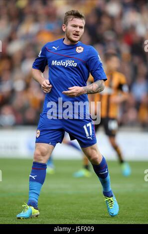 ARON GUNNARSSON CARDIFF CITY FC CARDIFF CITY FC KC STADIUM HULL ENGLAND 14 September 2013 Stock Photo