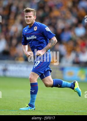 ARON GUNNARSSON CARDIFF CITY FC CARDIFF CITY FC KC STADIUM HULL ENGLAND 14 September 2013 Stock Photo