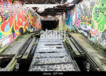 A Farleigh Down Tunnel entrance to former Central Ammunition Depot Stock Photo