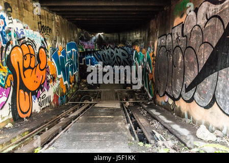 A Farleigh Down Tunnel entrance to former Central Ammunition Depot Stock Photo