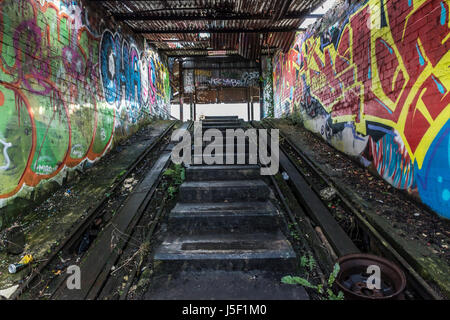 A Farleigh Down Tunnel entrance to former Central Ammunition Depot Stock Photo