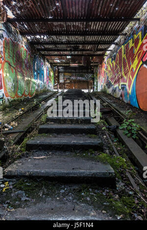 A Farleigh Down Tunnel entrance to former Central Ammunition Depot Stock Photo