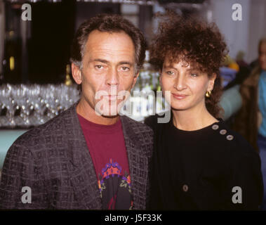 BRUCE WEITZ American actor in Hill Street blues Television serial Police Drama 1989 here with wife Vivian during a visit in Stockholm Stock Photo