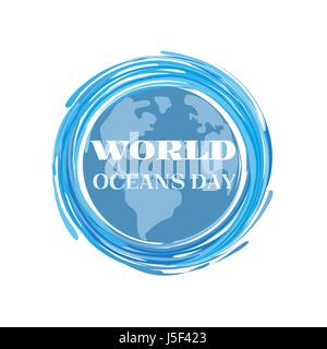 World oceans day Stock Vector