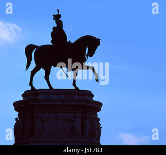 monument horse statue tourism Rome roma worth seeing rider equestrian shear-cut Stock Photo