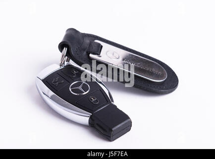 Mercedes Benz key fob on a white marble surface Stock Photo - Alamy