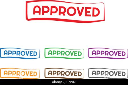 vector approved stamp with different colors Stock Vector