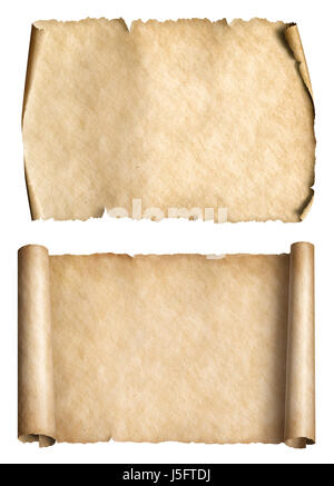 old paper parchments 3d illustration set Stock Photo