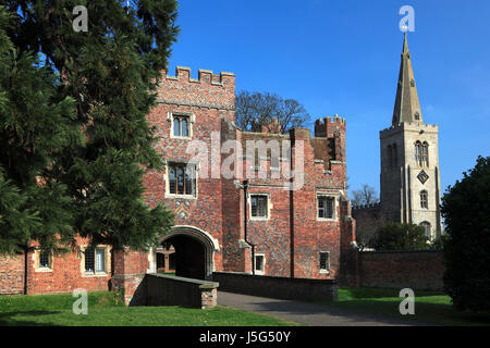 Buckden Towers also known as Buckden Palace, is a 12th-century fortified manor house, Buckden village, Cambridgeshire, England, UK Stock Photo