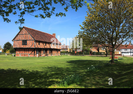 Spring, the Moot Hall; Elstow village; John Bunyans birthplace; Bedfordshire, England, UK Stock Photo