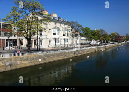 The Swan Hotel, River Great Ouse Embankment, Bedford town; Bedfordshire County, England, UK Stock Photo