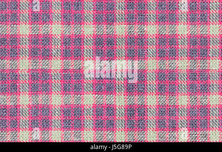 Seamless  brown red and violet checkered fabric texture Stock Photo