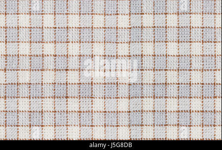 Seamless  brown white and gray checkered fabric texture Stock Photo