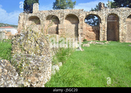 ancient Daphni monastery in Athens Greece Stock Photo