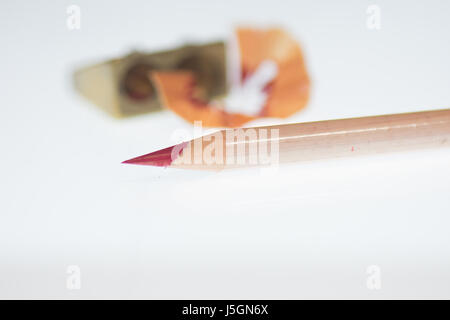Red-pencil is sharpened and ready to review writing. Stock Photo