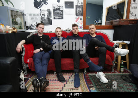 London, UK. 17th May, 2017. Icelandic band Vok back stage at Bush Hall in London. Photo date: Wednesday, May 17, 2017. Credit: Roger Garfield/Alamy Live News