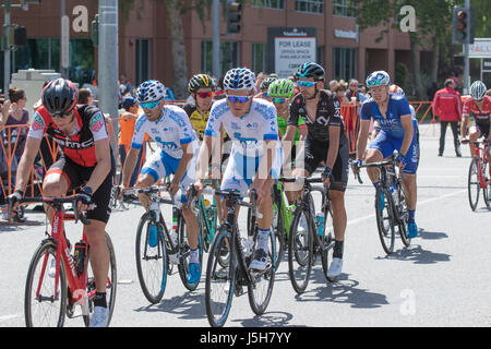 Santa Clarita, USA. 17th May 2017. Trailing riders at 200 meters from the finish line. Credit: John Geldermann/Alamy Live News Stock Photo