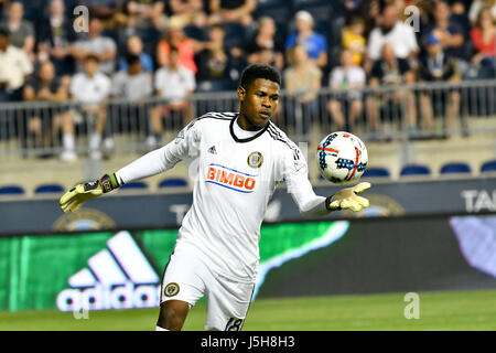 Chester, Pennsylvania, USA. 17th May, 2017. Philadelphia Union's ANDRE BLAKE, (18), in action during the match against the Houston Dynamo at Talen Energy Stadium in Chester Pa Credit: Ricky Fitchett/ZUMA Wire/Alamy Live News Stock Photo