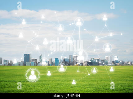 Networking and social communication as means for effective business strategy Stock Photo