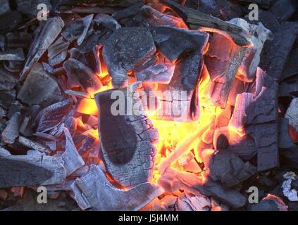 ash fire conflagration glow flame grill barbecue barbeque charcoal heat Stock Photo