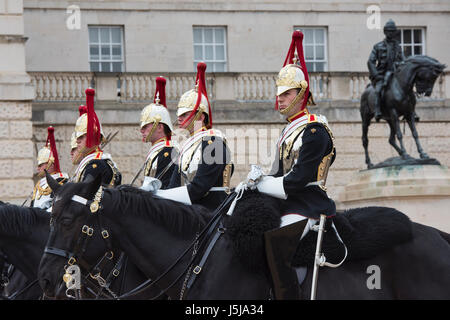 Household Cavalry. Changing of the guard at Horse guards parade, London, UK Stock Photo