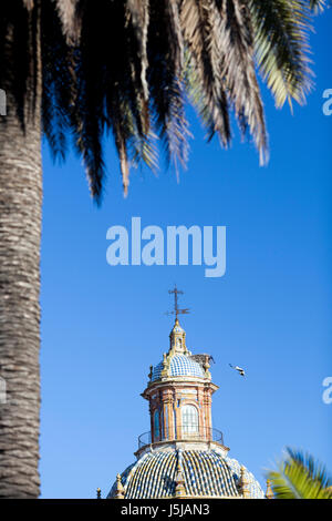 Dome of the Church of El Divino Salvador, town of Carmona, province of Seville, Spain Stock Photo