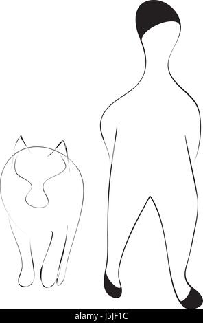 the man and the dog Stock Vector