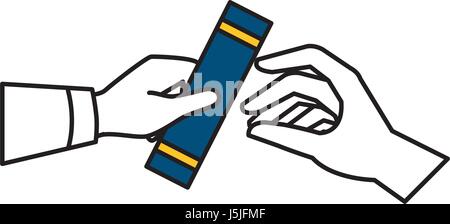 hand human with graduation certificated isolated icon Stock Vector ...