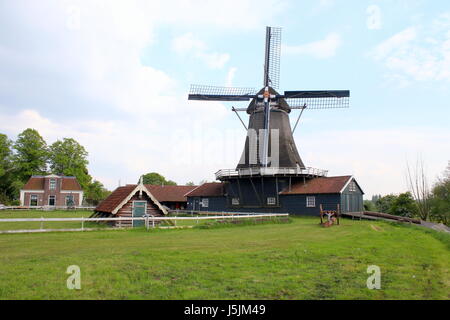 Bolwerksmolen ('Bulwark Mill'), a 19th century saw mill on the bank of the IJssel river near Deventer, Overijssel, Netherlands. Stock Photo