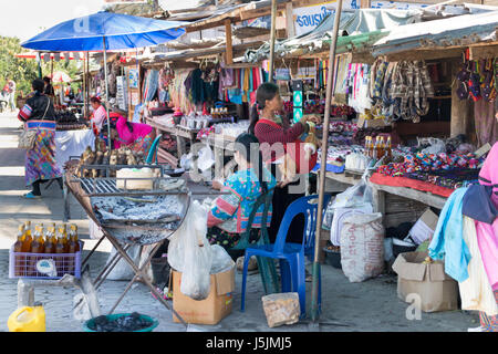 Hill tribe goods and produce for sale in Chiang Mai province, Thailand Stock Photo