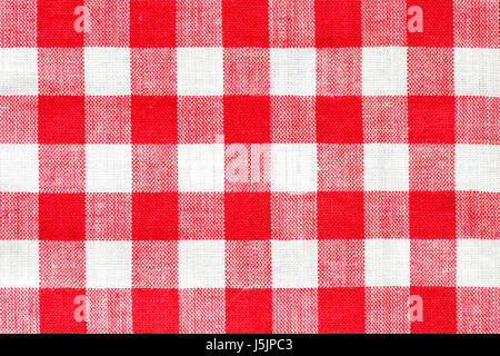 close macro view of red and white vichy pattern Stock Photo