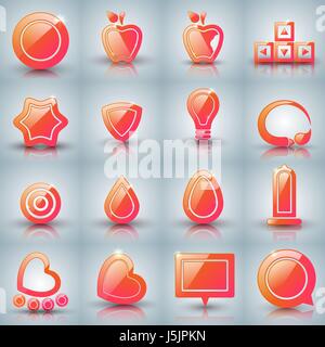 Set icon on the grey background. Stock Vector