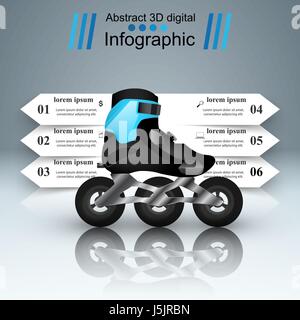 Sport infographic. Roller icon. Stock Vector
