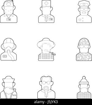 Office workers outline icons collection. Office, Workers, Clerk ...