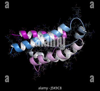 Interleukin 2 (IL-2) cytokine protein. Aldesleukin is a recombinant ...