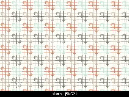 Rounded corner rectangle and line pattern on pastel color. Grid shape on vintage geometric style for design. Stock Vector