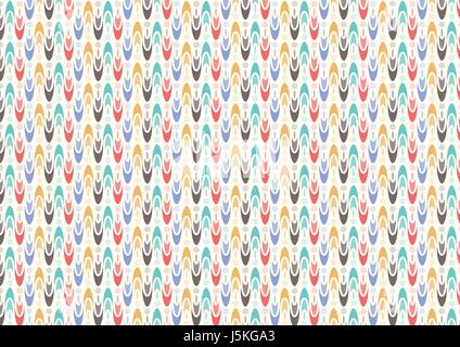 Boomerang or curve shape and circle pattern on light yellow background. Abstract and vintage seamless pattern style for design Stock Vector