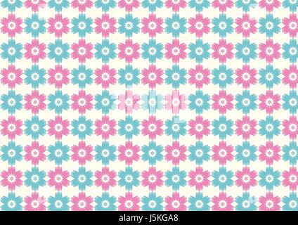 Two sweet blossom pattern on light yellow background. Retro and vintage bloom seamless pattern style for design Stock Vector